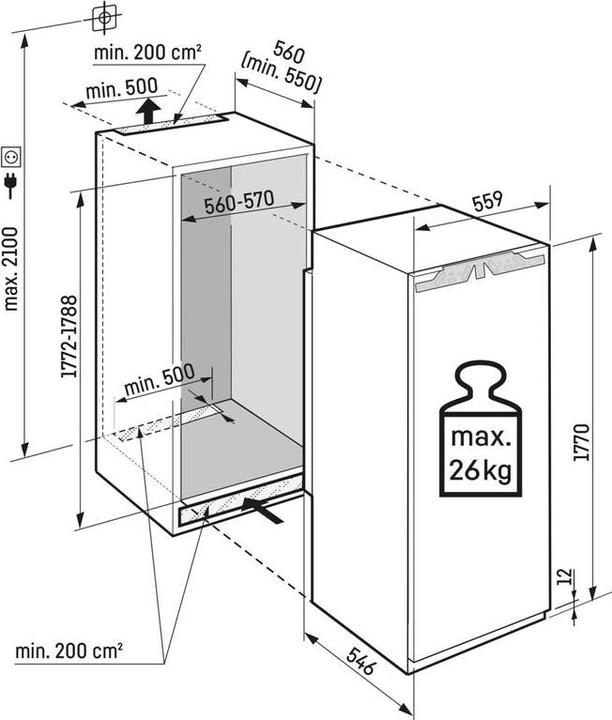 Actual product image Liebherr Integrated refrigerator with BioFresh (297 l)