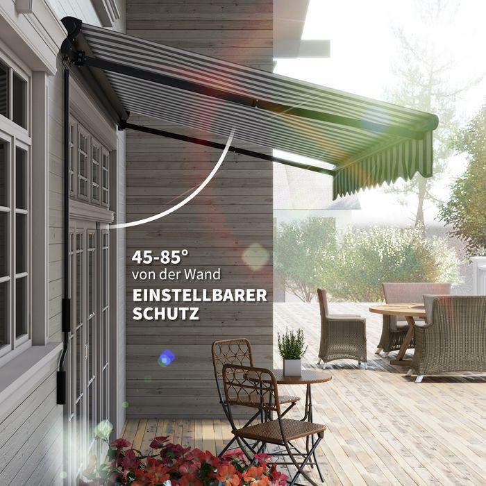 Immagine prodotto Swisshandel24 Tenda da sole per balcone, 350x250x150cm, resistente ai raggi UV30+, con telecomando, manovella (2.50 m)