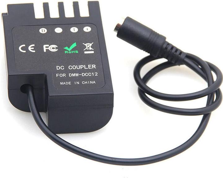 Actual product image Caruba Panasonic DMW DCC12 full decoding dummy battery (straight cable) (Camera battery)