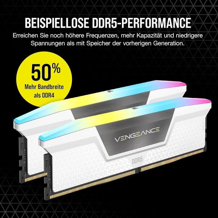 Actual product image Corsair RAM D5 6400 32GB C32 Vengeance RGB K2 W (2 x 16GB, 6400 MHz, DDR5 RAM)