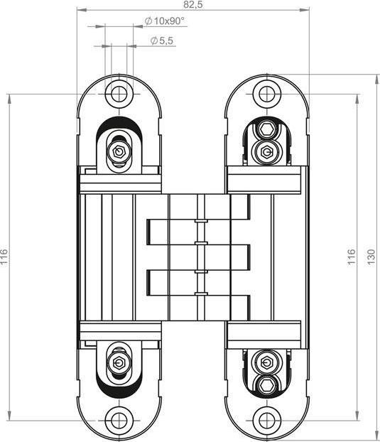 Produktbild BSW verdecktl.Objektband Hide 3D130-80 Alu.F1 Bandhöhe 130mm Bel.