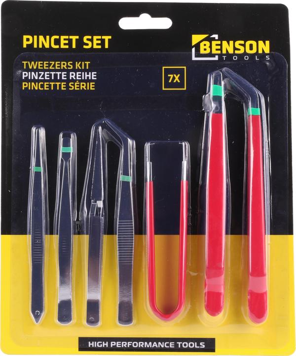 Actual product image Benson Tweezers 7 pcs