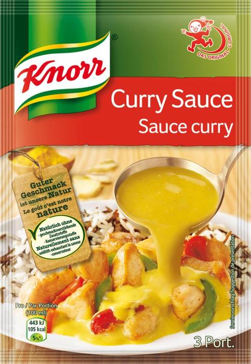 Produktbild Knorr Curry Sauce Beutel, ideal zu Reisgerichten, mild-sämige Currynote, Indisch Asiatischer Klassiker (33 g)
