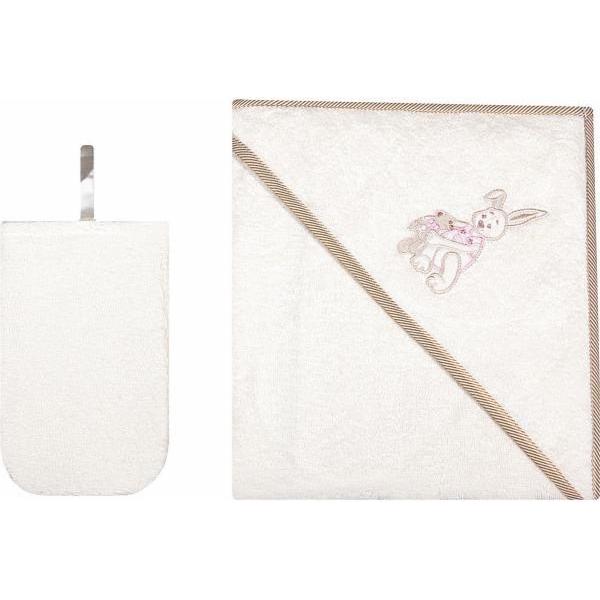 Womar, Frotteewäsche, towel and bathing glove 80x80 cm White