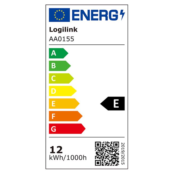 Energy Label LogiLink Heart-shaped LED stand with lighting control 15 RGB colour modes, 17 dynamic lighting effects
