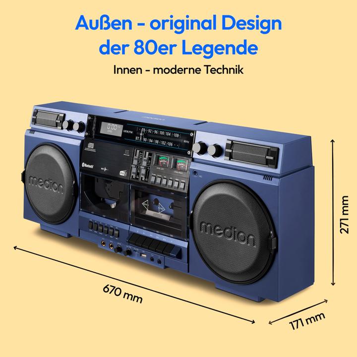 Produktbild Medion LIFE® P66538 Retro-Boombox (DAB+, Bluetooth)