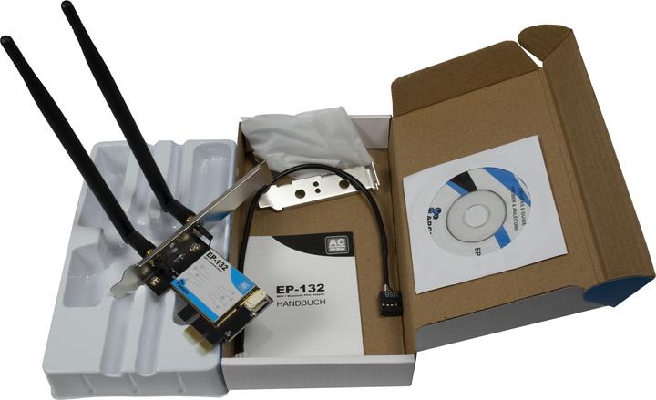Immagine prodotto Intertech Adattatore Wi-Fi 5 PCIe EP-132 Antenna, Bluetooth 4.2 (PCIe)