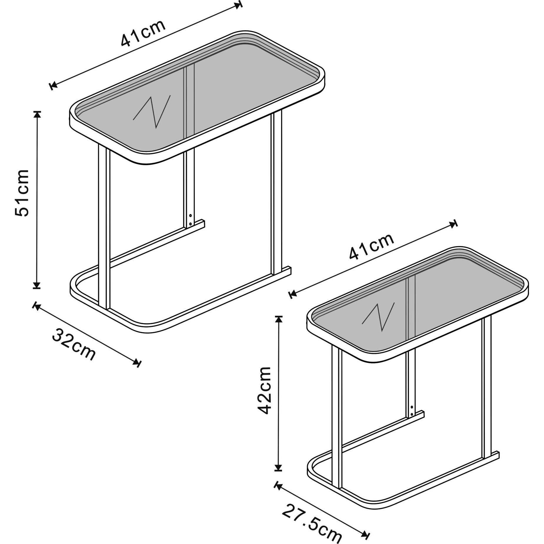 Thumbnail - En.Casa, Couchtisch + Beistelltisch, Isabella (41 x 32 x 51 cm)