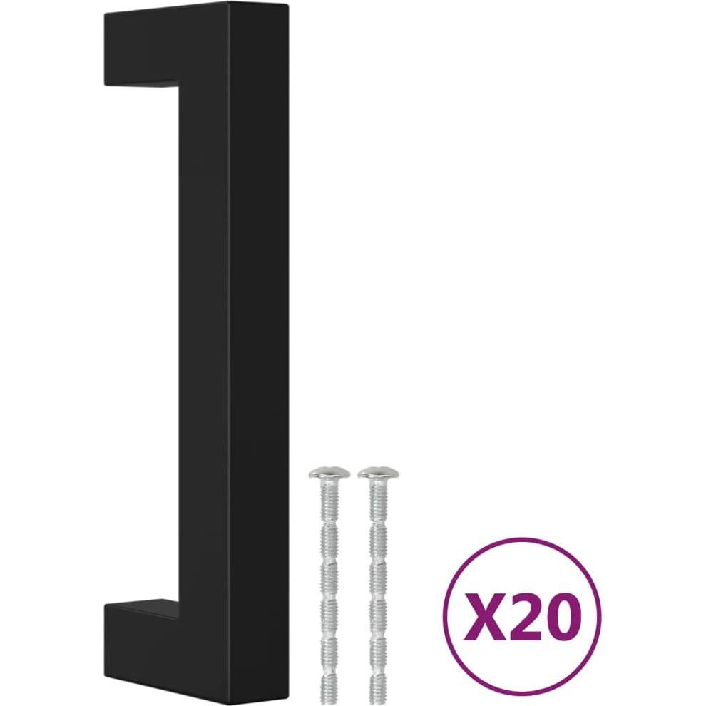 Thumbnail - VidaXL, Möbelgriff, Möbelgriffe 20 Stk. Schwarz 96 mm Edelstahl,Farbe