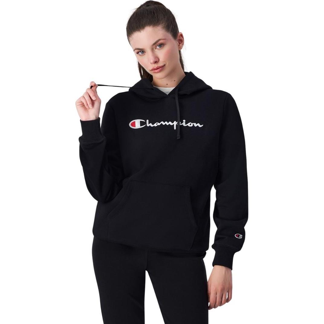 Champion, Damen, Pullover, Bluza damska Hooded czarna 117529 KK001 XL, Schwarz, (XL)