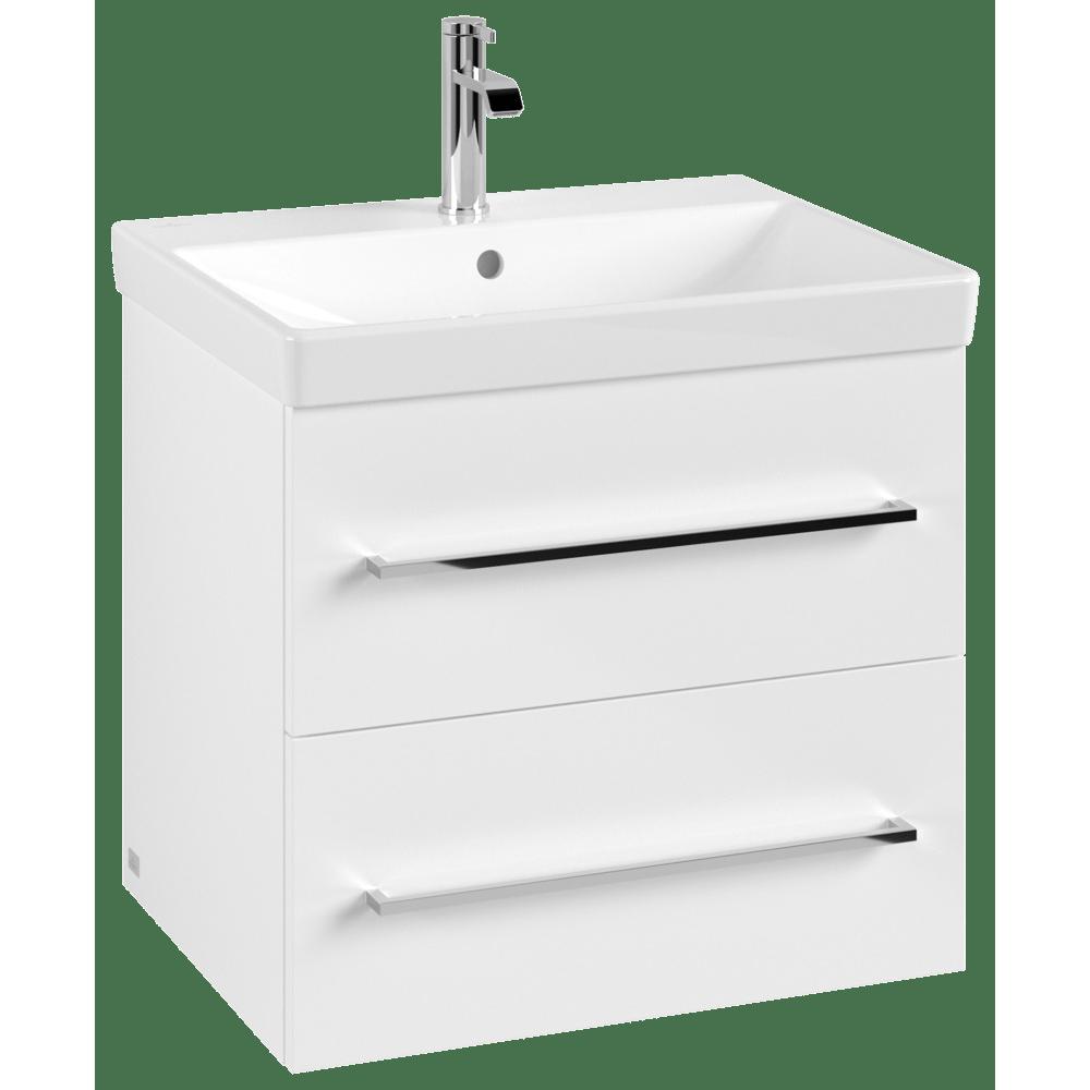 Villeroy & Boch, Armadietto lavabo, Avento meuble sous lavabo, 2 tiroirs, 580x514x484mm, poignée chrome brillant (58 x 51.40 x 48.40 cm)