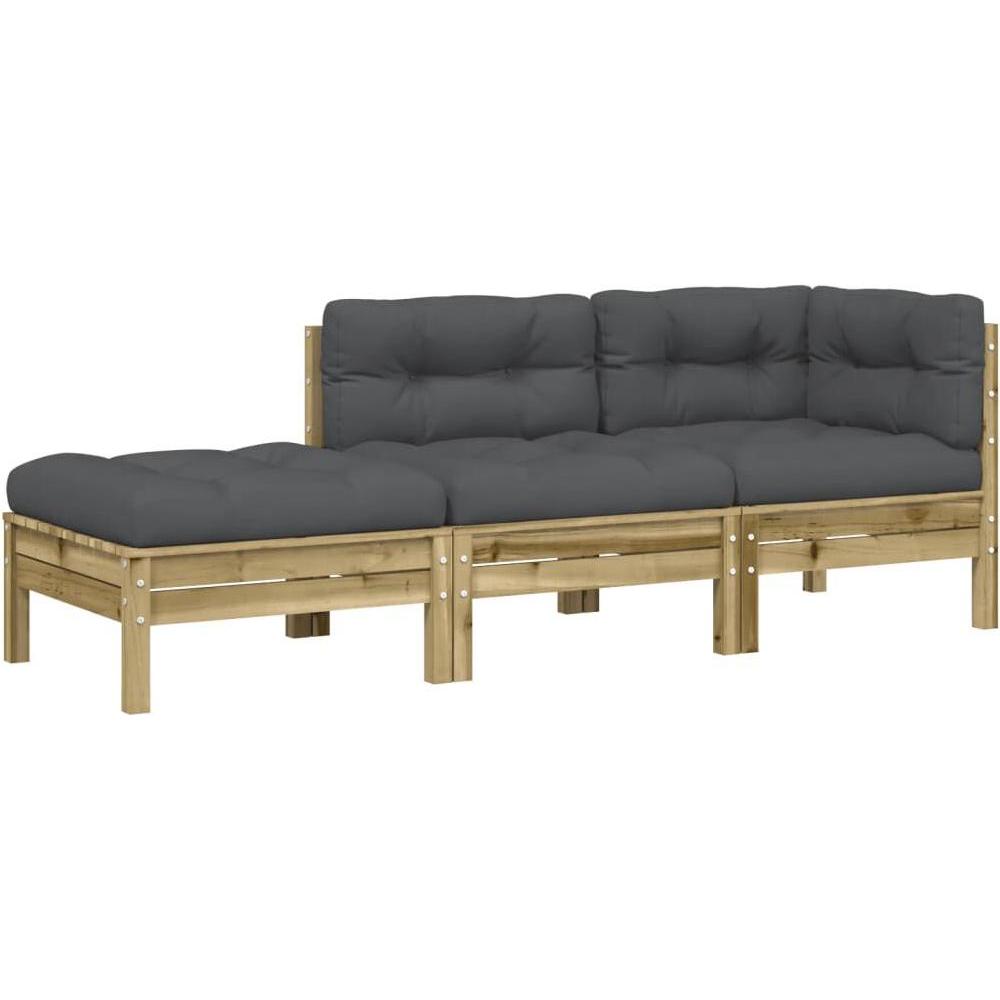 VidaXL, Gartenlounge, 10-tlg. Garten-Lounge-Set mit Kissen