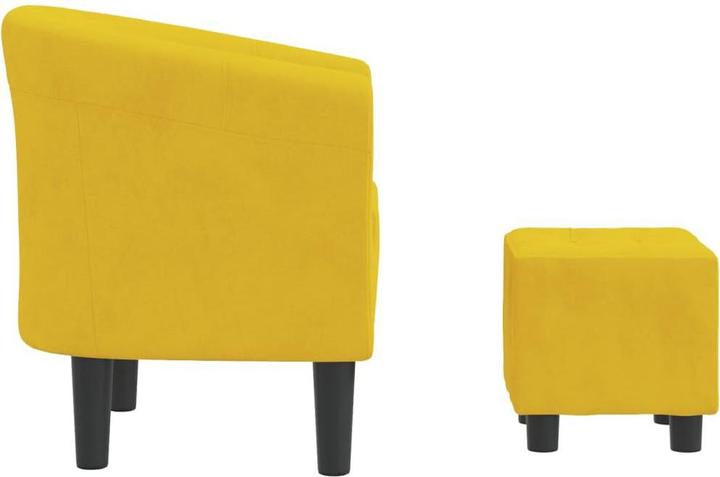 Produktbild vidaXL Clubsessel mit Fusshocker Gelb Samt,Farbe: Gelb,Material