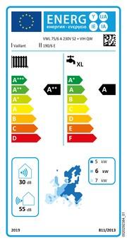 Energie-Label Vaillant aroTHERM VWL 75/6 AS Set