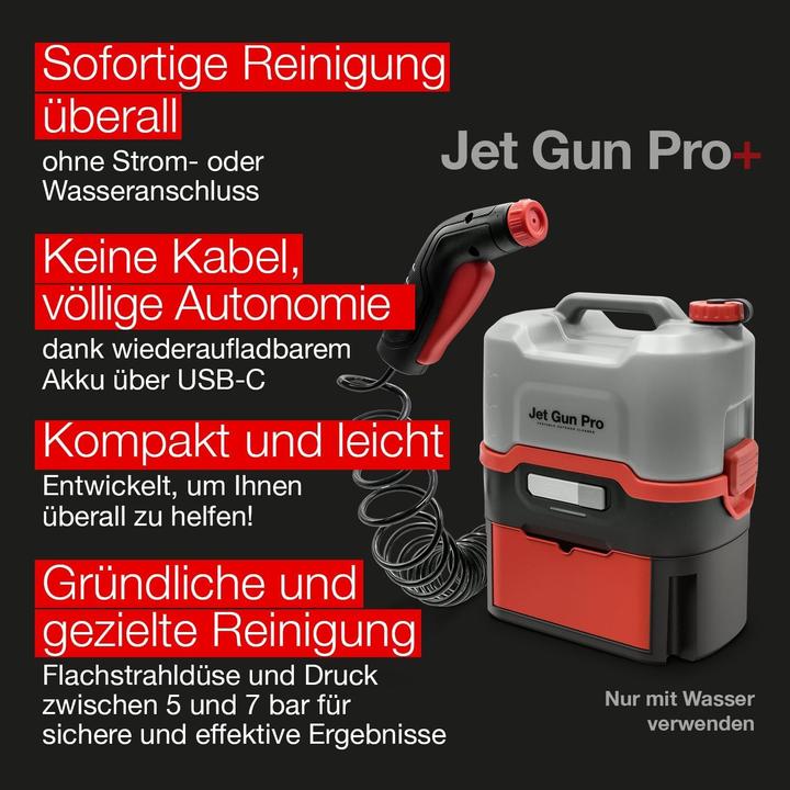 Produktbild Errecom Hochdruckreiniger tragbar mit Staufach, 8 Liter Tank, 3 Meter Schlauch, 2,9 kg (Akkubetrieb)