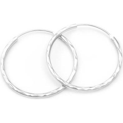 Beneto, Ohrringe, Glittering silver round earrings AGUC2097 / 30 / N (L)