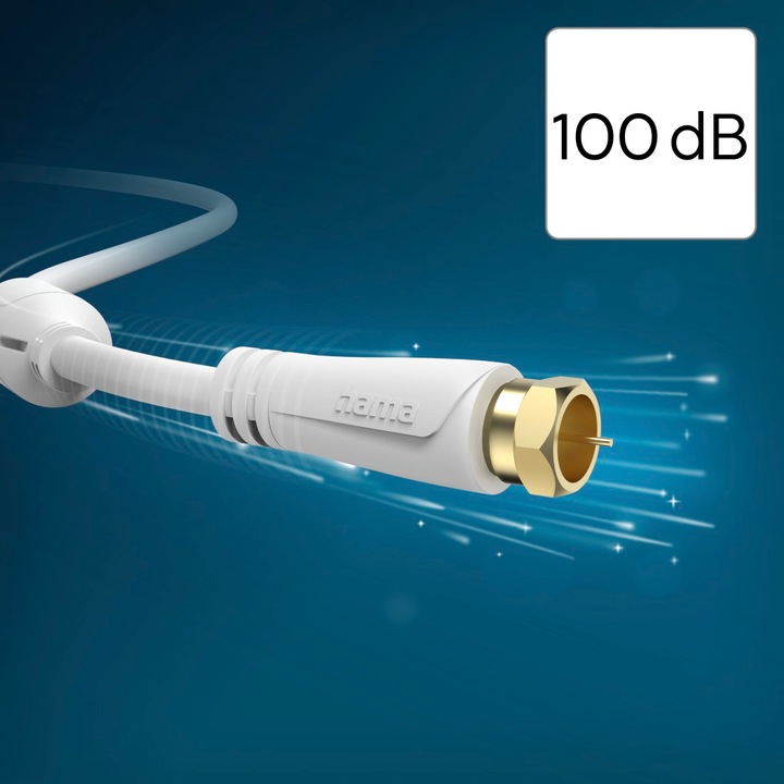 Produktbild Hama SAT-Anschlusskabel, F-Stecker - F-Stecker, vergoldet, 1,5 m, 100 dB (100 dB, Antennenkabel)
