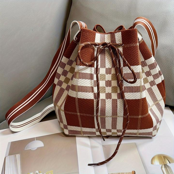 Actual product image Only-Bags.Store Simple bucket bag with floral pattern, drawstring bag, classic bag