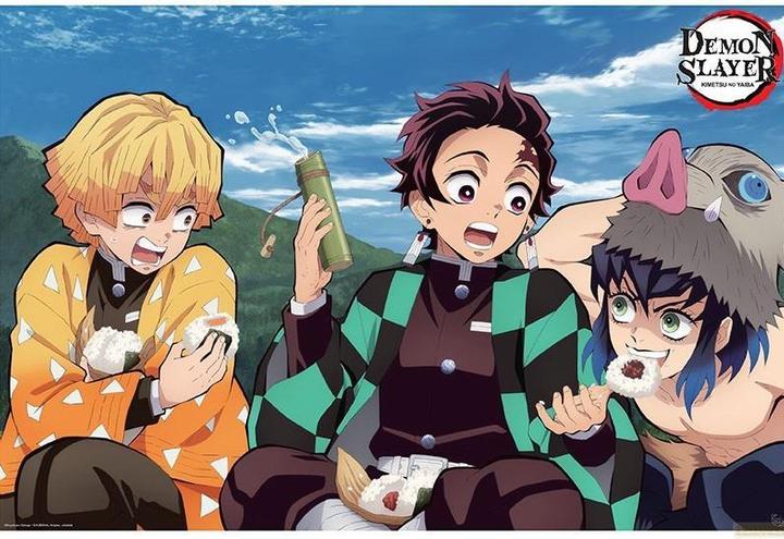 Actual product image GB Eye Demon Slayer Poster Tanjiro Zenitsu Inosuke (91.5x61) (91.50 x 61 cm)