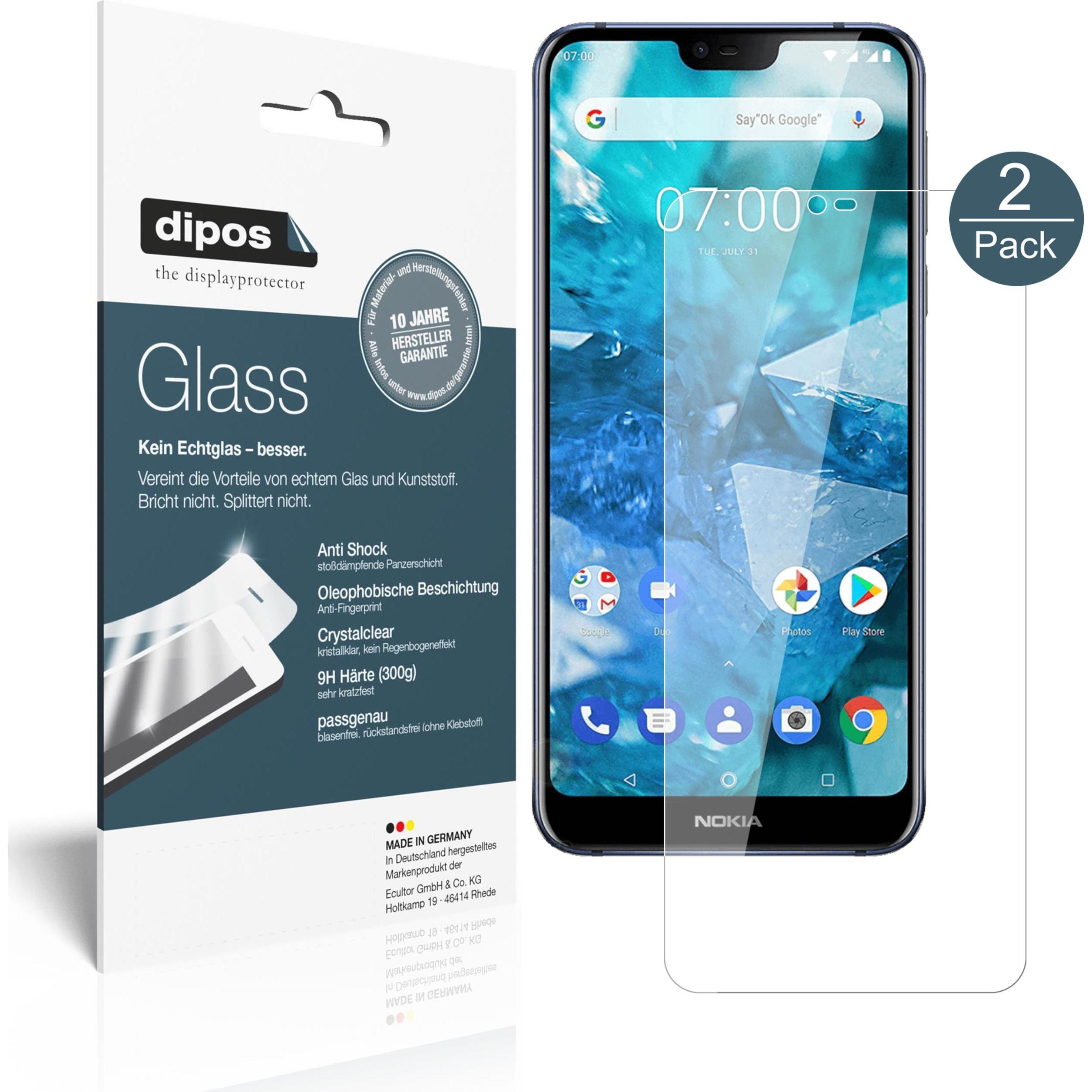Dipos Displayschutz Anti-Shock (1 Stück, Nokia 7.1), Smartphone Schutzfolie, Transparent