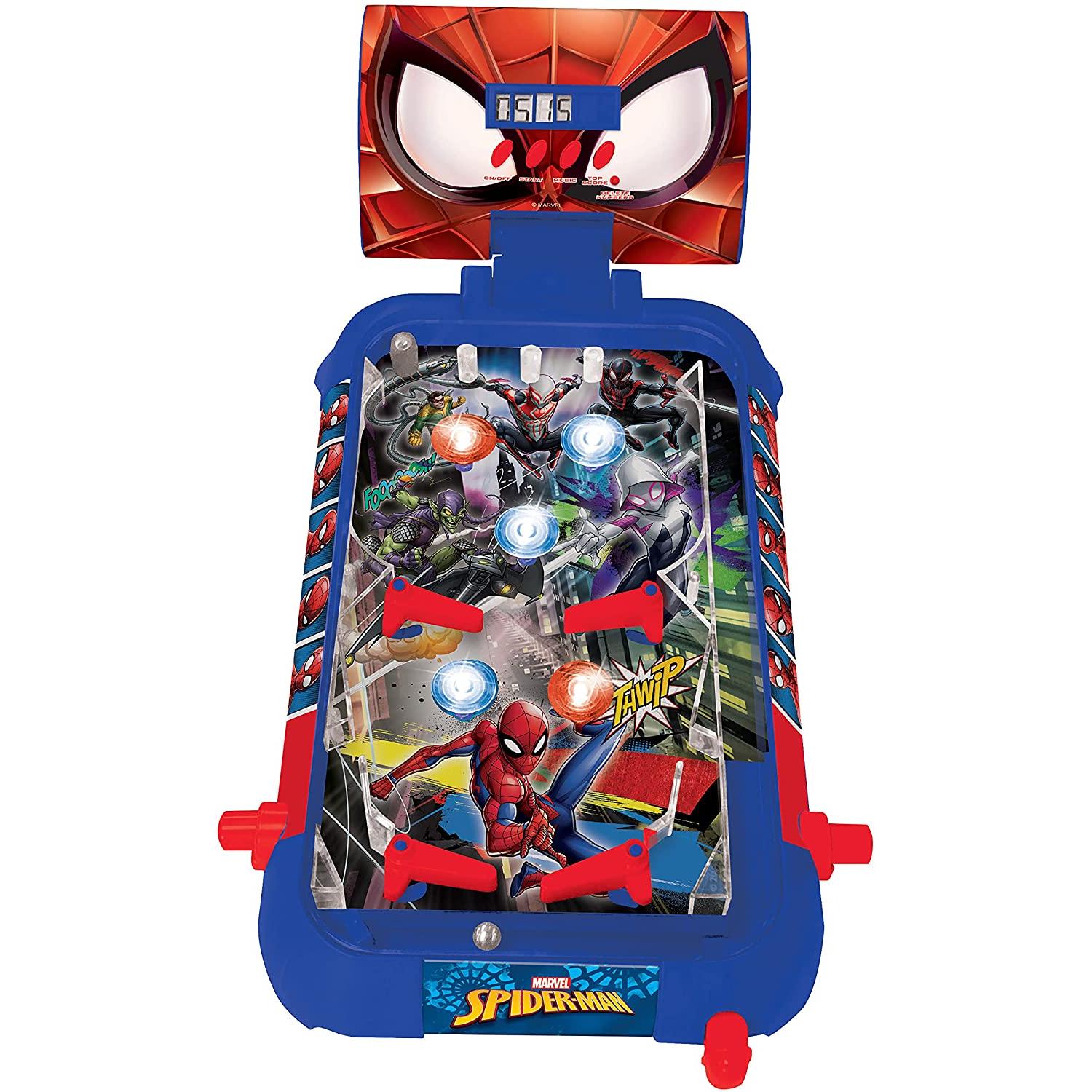 Lexibook JG610SP Marvel Spider-Man flipper elettronico, gioco d'azione e di riflessi per bambini u (Inglese)