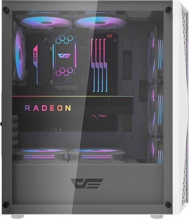 Actual product image Darkflash Tech Computer Case DK352 Plus with 4 fans (Black & White) (ITX, E-ATX, ATX)