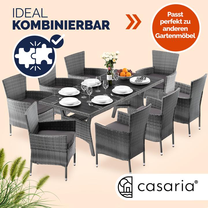 Produktbild Casaria Polyrattan Gartentisch WPC (190 x 90 x 75 cm)