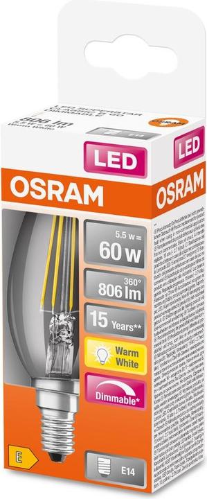 Actual product image Osram LED Retrofit Classic (E14, 5.50 W, 806 lm, 1 x, D)