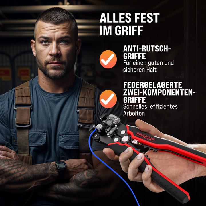 Produktbild Monzana Crimpzange mit Abisolierzange (205 mm)