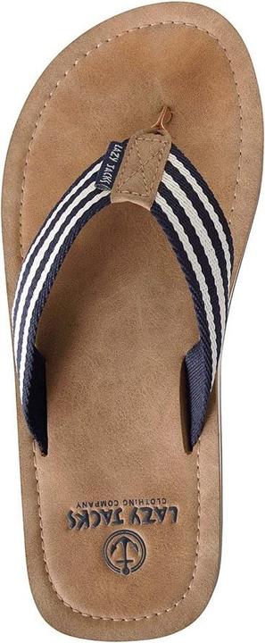 Actual product image Lazy Jacks Boys Contrast Striped Flip Flops (36)