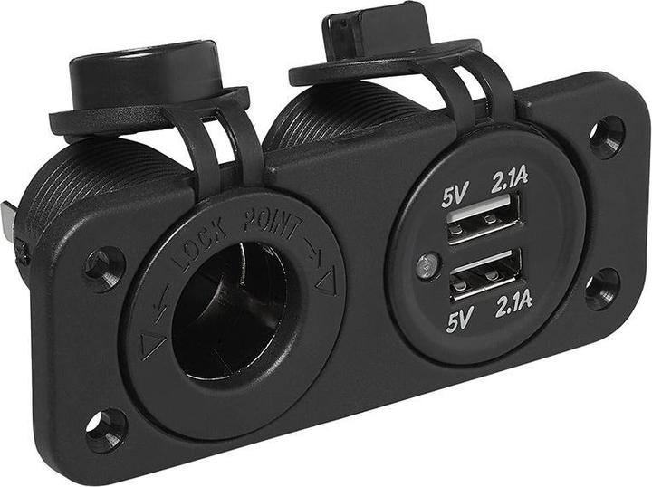 Actual product image ProPlus Installation kit: socket DIN + USB double socket 2x2100mA in blister