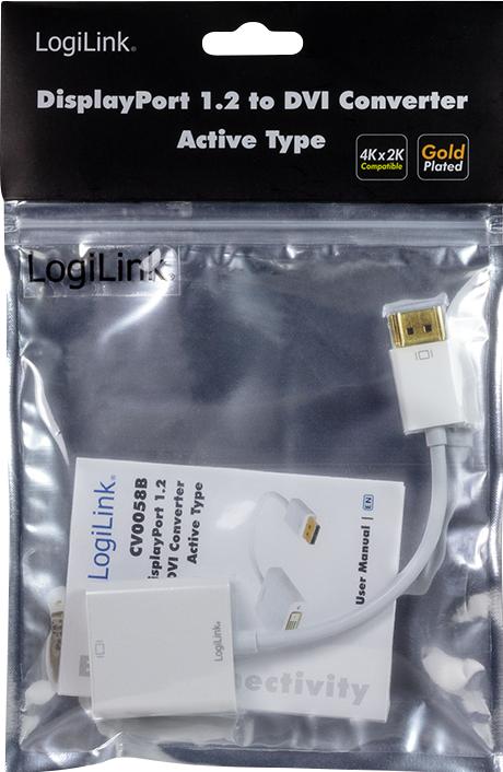 Immagine prodotto LogiLink Da DisplayPort 1.2 a DVI (DVI, 15 cm)