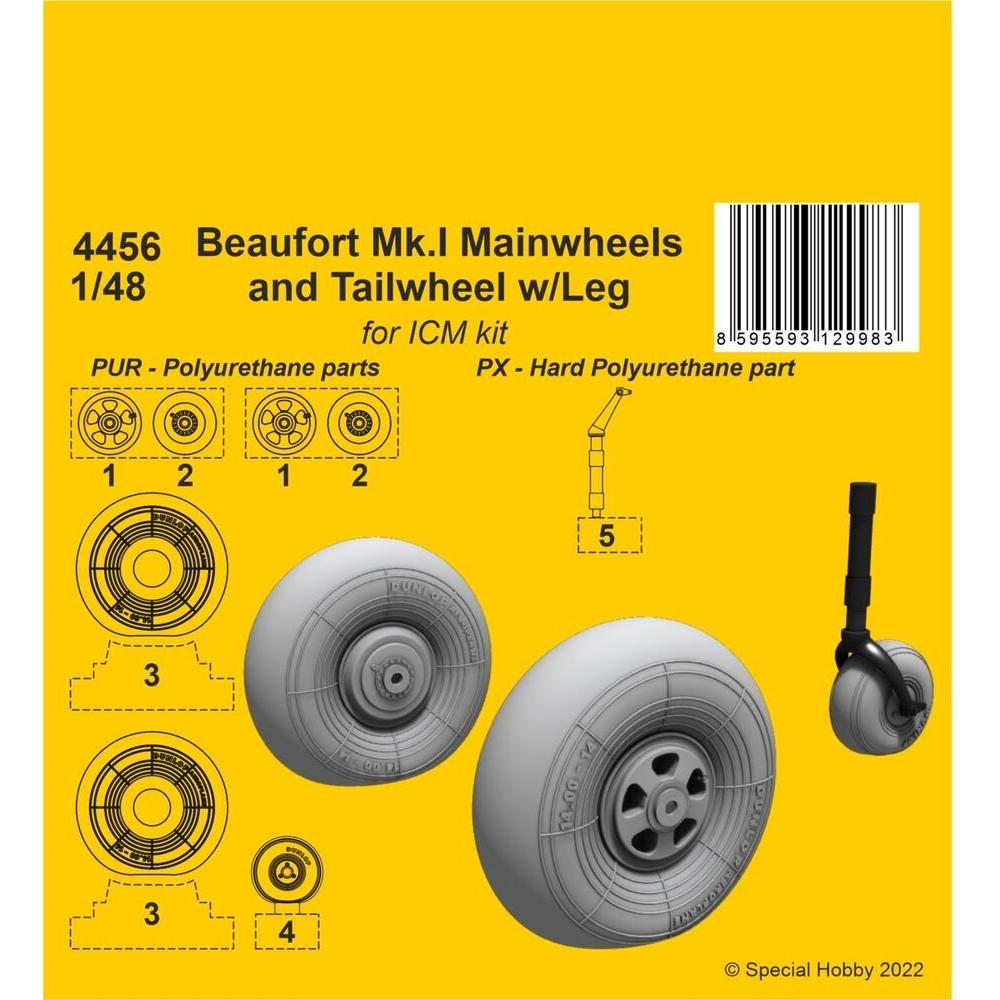 CMK Beaufort Mk.I Mainwheels and Tailwheel w/Leg