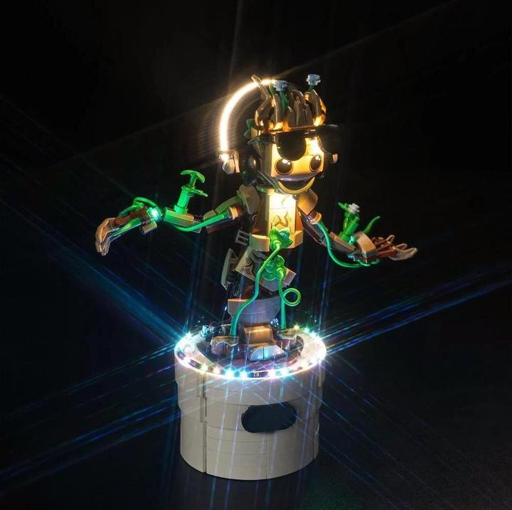 Actual product image BrickBling LED light set for LEGO Marvel: Dancing Groot (76297)