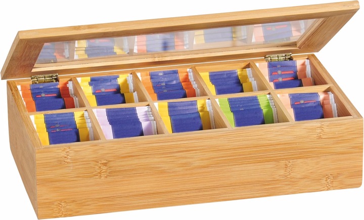 Image du produit Kesper Boîte à thé en bambou avec 10 compartiments
