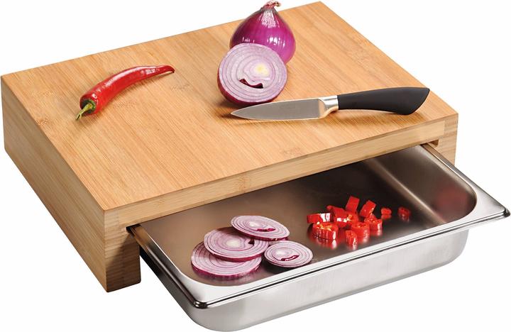 Actual product image Kesper Bamboo cutting board with drip tray