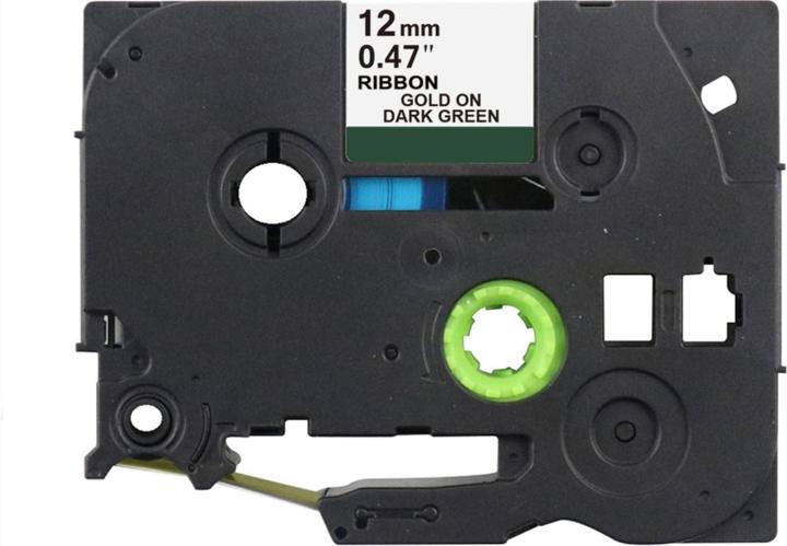 Produktbild Hermex Alternatives Satin-Stoffband zu Brother TZe-RD34 Beschriftungsband (1.20 cm, Gold, Grün)