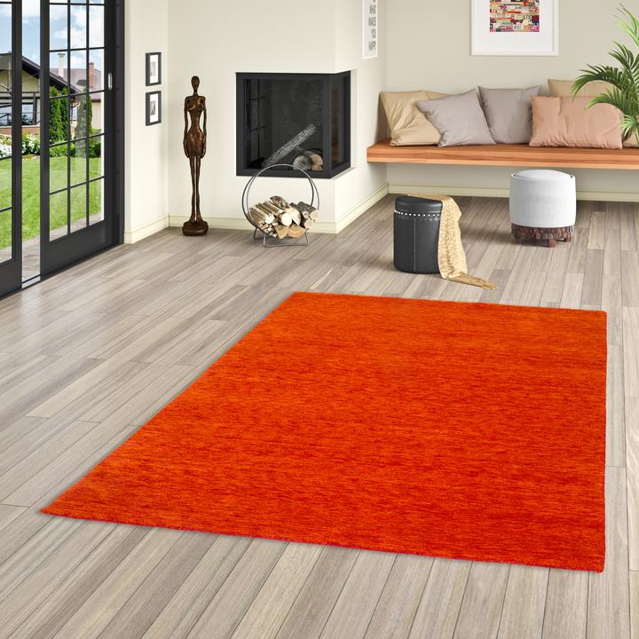 Actual product image Pergamon Wolle Natur Teppich Gabbeh Einfarbig (140x200 cm)