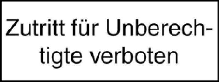 BRW Plaque supplémentaire Zutritt für Unberechtigte verboten 10.114