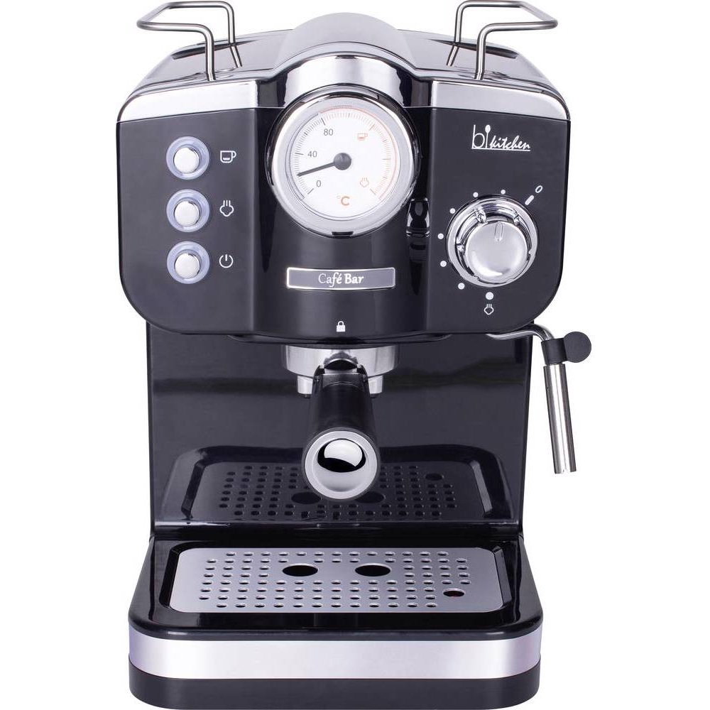 BiKitchen Espressomaschine mit Siebträger b kitchen coffee 200, Siebträgermaschine, Schwarz