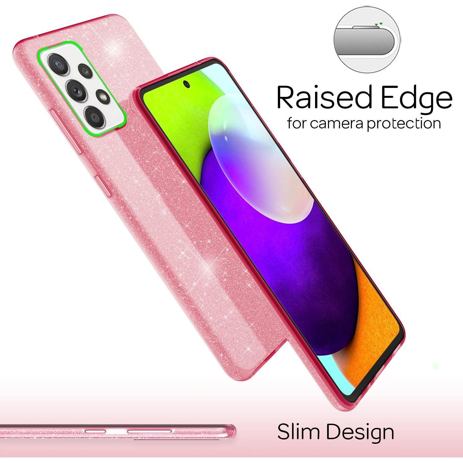 Thumbnail - Nalia Glitzer Handyhülle (Samsung Galaxy A52), Smartphone Hülle, Pink