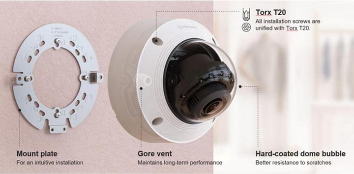 Actual product image Hanwha 2MP AI IR Vandal Dome Camera (1920 x 1080 Pixels)