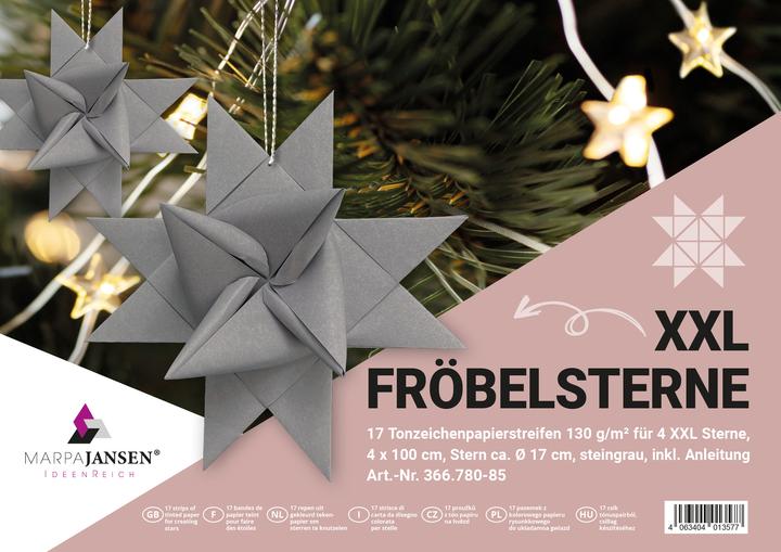 Produktbild MarpaJansen XXL Fröbelsterne, 4 cm, 17 Streifen (130 g/m², 17x)