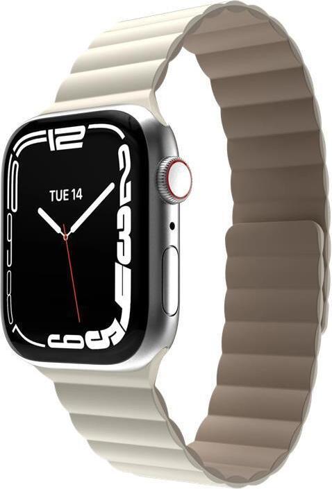 Image du produit MagEasy Bracelet magnétique en silicone pour Apple Watch 42/44/45mm - Jaune (42 mm, 44 mm, 45 mm, Silicone)