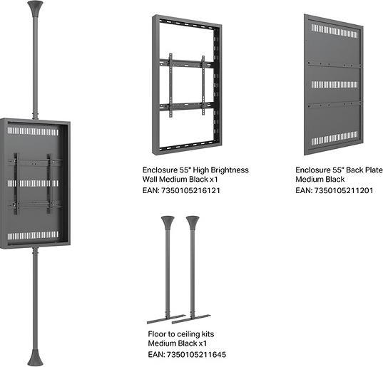 Produktbild Multibrackets Monitor Rahmen, Boden-Deckenmontage, 55"