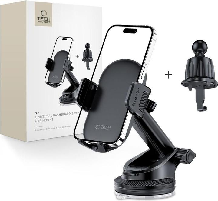 Actual product image Tech-Protect V7 car phone holder for cockpit / air vent - black