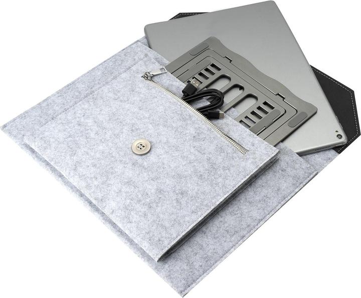 Produktbild 4smarts Torba+podstawka pod laptop/ tablet FoldStand ErgoFix 13" grey/silver 456583 (13", Universal)