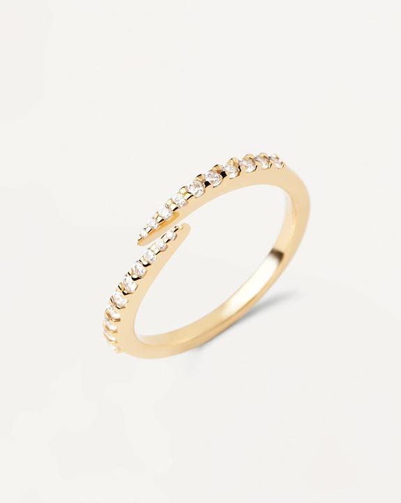 Image du produit Pd Paola PDPAOLA - PozlacenÃ½ otevÅ™enÃ½ prsten s ÄirÃ½mi zirkony EMBRACE Gold AN01-805 - Circuit : 52 mm (52, Argent 925)