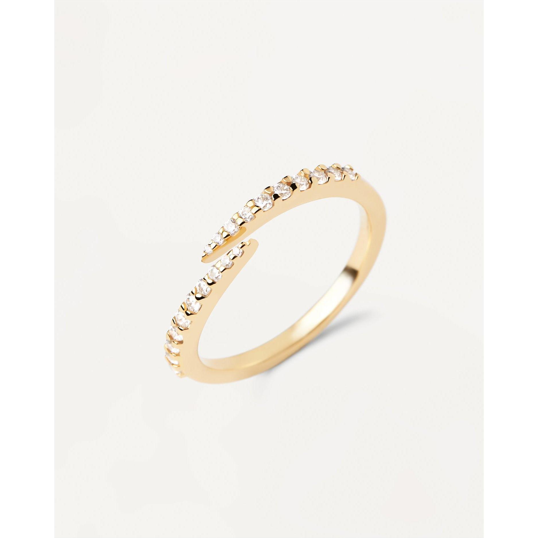 Thumbnail - Pd Paola, Ring, PDPAOLA - Pozlacený otevÅ™ený prsten s Äirými zirkony EMBRACE Gold AN01-805 - Circuit: 52 mm, (52, 92...