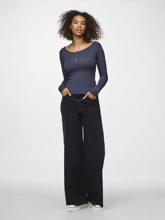 Actual product image Pieces Front buttoned ribbed top (M)